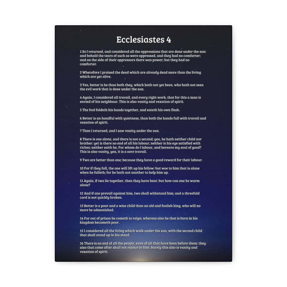 Scripture Sign Ecclesiastes 4 Chapter Sky Consider All Oppressions Bible Canvas
